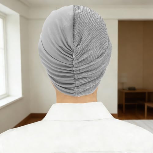 XYIYI Chemo Headwear Turban for Women, Cancer Patients Head Wrap Cover Hat for Hair Loss - color: Light Gray