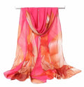 Xyueanlo Women's Chiffon Scarf Lightweight Scarves Fashion Elegant Floral Print Scarfs Shawls - color: Flower Red