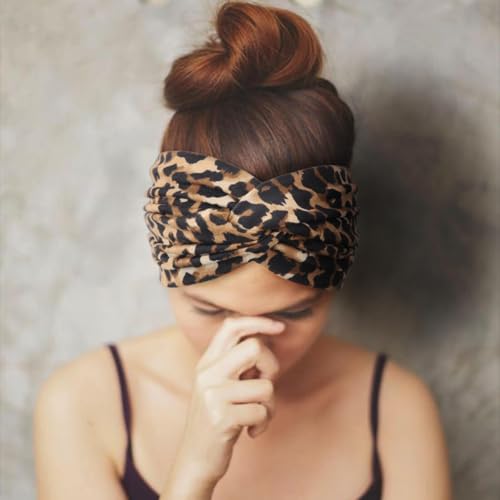 DRESHOW 6 Pack Extra Wide Headbands for Women Large Turban Headband Boho Head Wrap Elastic Hairbands Hair Twisted Knot Hair Accessories - color: 6 Pack Knotted: Solid Color + Patterned