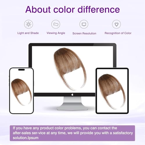 ELEFOCUS Clip-in bangs - 100% human hair bangs clip 6# clip-in bangs extensions fake bangs real hair thin bangs hair clip bangs wig with sideburns curved bangs suitable for daily wear - color: 6#, size: Wispy Bangs