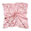 NZKNP Silk-Like Head Scarf - Women's Bandana Wraps - color: 23-pink Flowers, size: 35"*35"