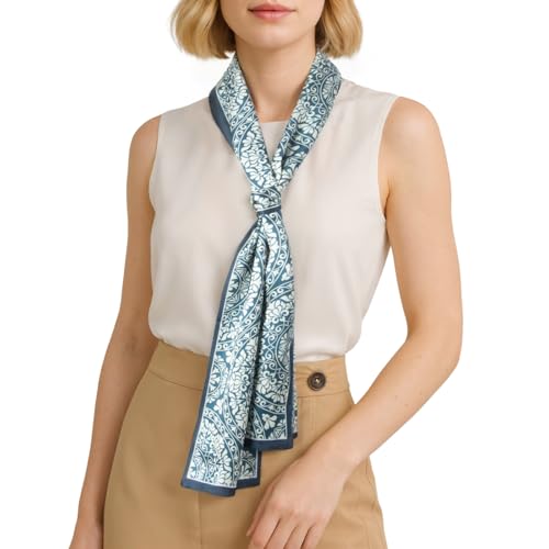 RIIQIICHY Hair Scarf for Women Like Silk Scarves Headband Neck Scarfs Twilly Purse Accessories - color: C024