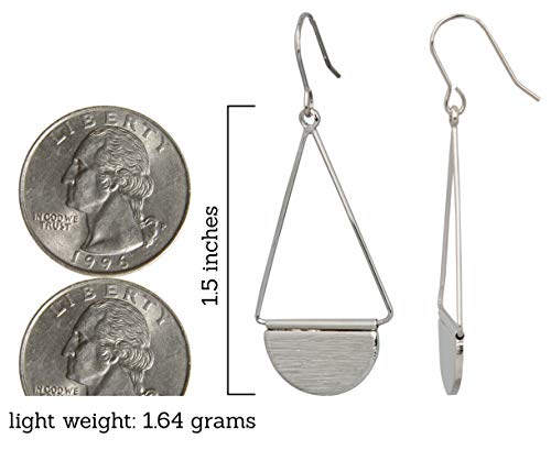 SPUNKYsoul Shield Paddle Earring Lightweight Statement Earrings | SPUNKYsoul Collection - style: Small Silver