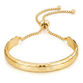 WOWORAMA Adjustable Slider Bracelets for Women Bar Friendship Bangle Bracelet for Women Gold/White Gold/Rose Gold Bolo Bracelet - color: Hammered Bar-Gold