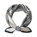 STARWHISPER 100% Pure Mulberry Silk Square Scarf-27''x27 Lightweight Hair Scarves Headscarf Night Sleeping with Gift Packed - color: Stripe White