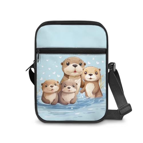 Womens Crossbody Bag Cell Phone Purse Wallet Small Shoulder Handbag for Workout Travel Gym - color: Cute Otter