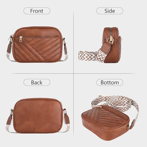 TANTOMI Small Crossbody Bags for Women Trendy, Cell Phone Purses Wallet with 4 Card Slots, Small Purses with Adjustable Strap - color: Brown