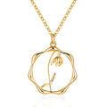 Gold Necklace for Women Birth Flower Necklaces 18K Gold Plated Custom Birth Month Floral Necklaces Birthday Gifts for Women - style: Gold-01-Snowdrop