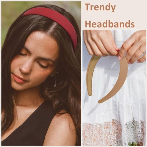 TERSE Headbands for Women Trendy Non Slip Headband for Girls Long Short Hair, Cute Ribbed Women Headbands Elastic Hair Bands Fashion Hard Head Band Holiday Christmas Accessories 1 Inch - color: Headbands Color-E