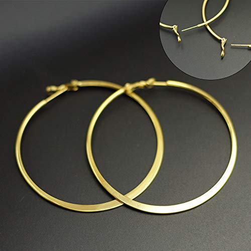 Fashion Crystal Jewelry Set Gold Plated Jewelry Weddings Dubai Gold Necklace Earrings Set Gift - color: Gold Hoop Earrings Flatten