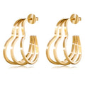 Golden Hoop Earrings For Women The Twisted Close-Fitting Hoop Shape Is Crafted With Gold-Plated Material And S925 Silver Pins Light Luxury Elegant Unique And Minimalist Style - color: GEE4009-Gold