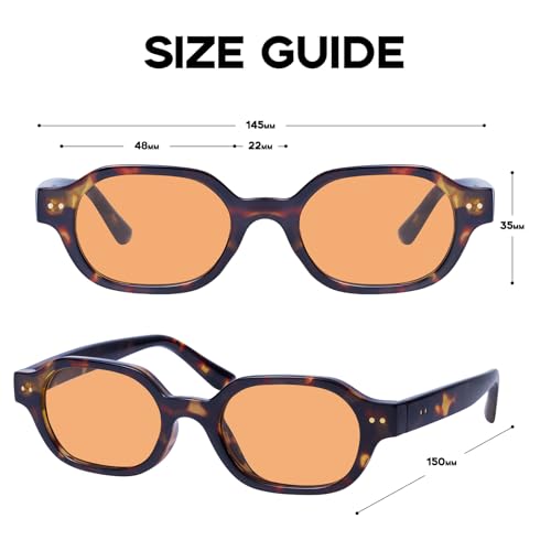 mosanana Retro Hexagon Sunglasses for Women Trendy Small 2026 MS52595 - color: C3 Tortoise/Orange