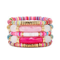 Elegance 11 designs colorful bracelets for women Surfer Thick Tube Heishi Summer Beach Beaded Stackable Boho Stretch Bracelets - color: Colorfully