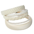 Cuizhiyu 5PK White Pearl Headbands for Women Girls Cute Pearl dainty Headbands Bling Faux Pearls Hairbands Wedding Hair Accessories hair hoop headband - color: Color A