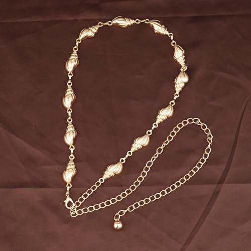 Luvatar Fashion Metal Waist Chain Belt Blouse Dress Sweater Chain Belt… - color: Gold-t90