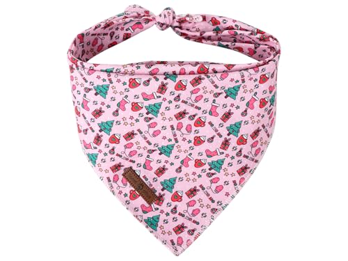 Lionet Paws Cotton Christmas Dog Bandanas Pink,Gloves Tree Comfortable Dog Bandana Bibs Scarf Dogs Kerchief,Autumn Scarves for Small Medium Dogs Pets - color: Ornaments, size: Small (Pack of 1)