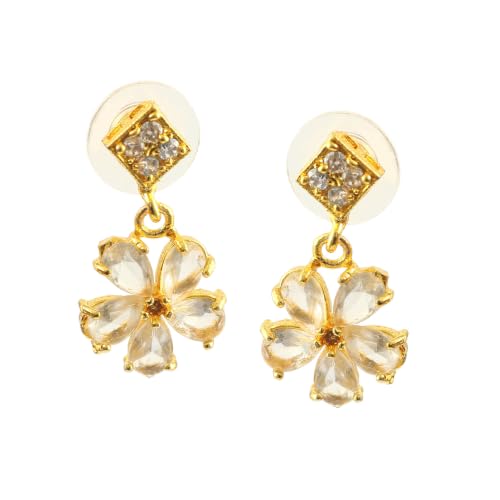 JewarHaat Indian Bollywood Necklace Set AD CZ Elegant Gold Plated Multi Stones Sparkling Crystals Choker with Earrings Fashion Jewellery for Women & Girls - color: White
