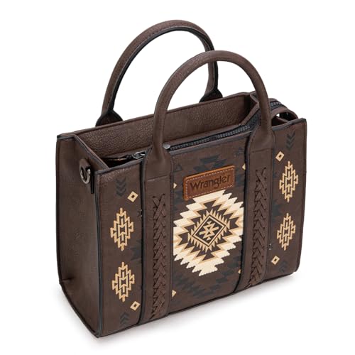 Wrangler Tote Bag for Women Western Purse and Aztec Satchel Handbag - color: Aztec Coffee