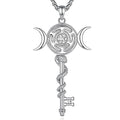 INFUSEU Mystical Hecate Triple Moon Goddess Necklaces, Divine Feminine Protection Gifts - style: Hecate Key