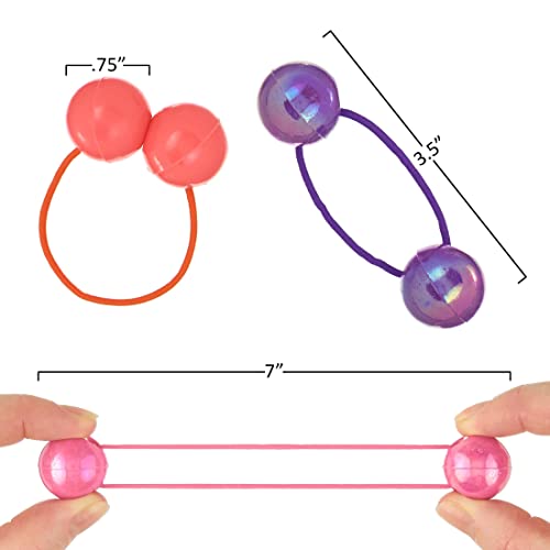 16pc Brightly Colored Ponytail Ball Hair Elastics -24mm Hair Ties for Kids | 24mm Hair Ties for Girls & Toddlers. Gentle No-Slip Hold. Fun Colorful Hair Accessories for Kids & Little Girls - So Cute - color: Plain