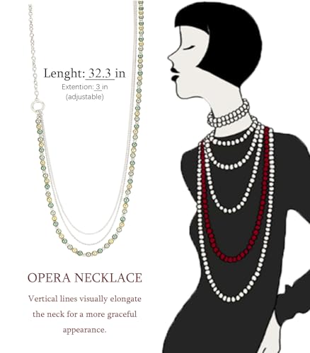 BULINLIN Layered Long Necklaces for Women Long Beaded Chain Necklace CostumeJewelry Mothers Day Gifts for Mom - color: 96-Army Green