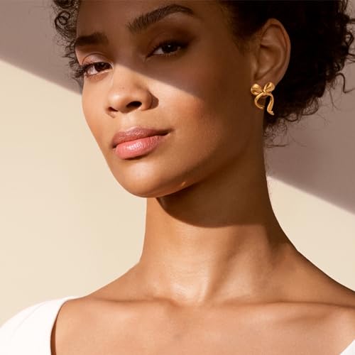 Gold Silver Bow Drop Earrings for Women Long Tassel Chain Bow Earrings Ribbon Bowknot Dangle Earrings Jewelry Gifts - color: Gold Bow C