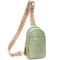 APHISON Small Sling Bag Fanny Packs Cell Phone Purse Vegan Leather Crossbody Bags for Women Chest Bag with Adjustable Strap Green - color: 04-green