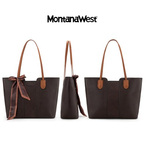 Montana West Tote Bags for Women Top Handle Satchel Purses - color: Dark Coffee