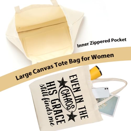 Christian Gifts for Women, Floral Faith Canvas Tote Bag, Faith Gifts for Women Mom Inspirational - color: Christian 773