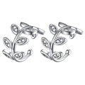ChicSilver 925 Sterling Silver Ear Cuff Earrings Non Piercing Clip on Cartilage Cuff Earrings for Women - style: B: Leaf CZ