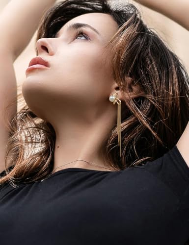 Long Dangle Earrings for Women – Elegant Dainty Tassel 18K Gold Plated Earrings for Womens in Prom Lightweight and Hypoallergenic Dangling Gold Earings for Women and Teens - color: Isabella Gold