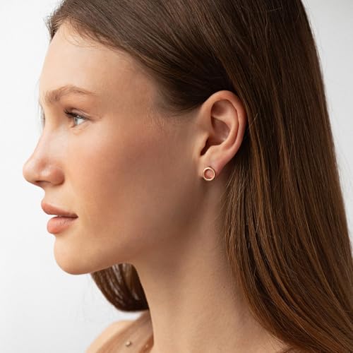 18K Gold Love Knot Stud Earrings for Women Statement Button Pearl Stud Earrings Minimalist Cute Small Post Earring - color: 6.Circle