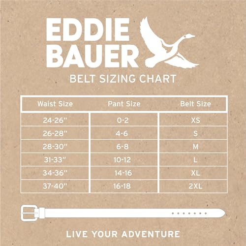 Eddie Bauer Women's Casual Leather Belts with Durable Metal Buckle - color: Center Bar - Tan, size: Medium
