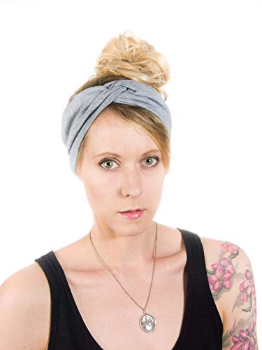 Twist Headband Extra Wide Scrunch Turban (Light Heather Gray) - color: Light Heather Gray