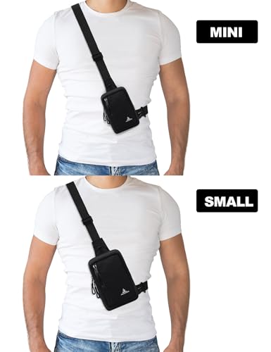 Peicees Small Crossbody Bag for Men Women Mini Sling Bag Travel Running Phone Daypack Cross Body Shoulder Bags, 2 Sizes, Mini Black - color: Black, size: Mini