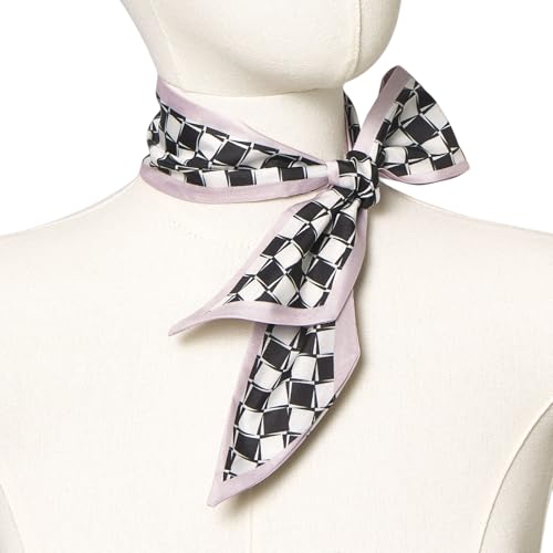 QIUTIMIY 4 Pack Purse Scarf Handbags Skinny Twill Hair Scarves Narrow Neck Scarf Band Women Fashion Accessories Bag Charms - color: Style 10