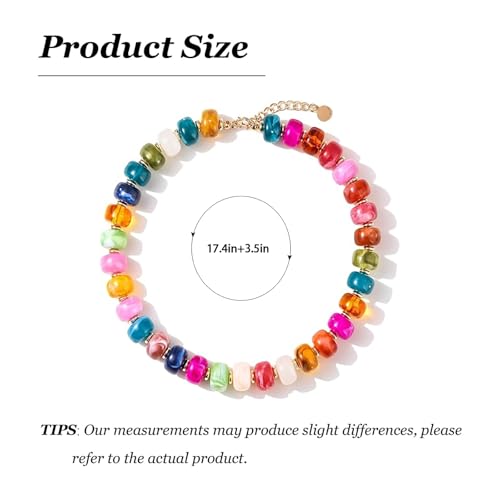 Colorful Chunky Beaded Necklaces for Women - Statement Boho Layered Necklace, Handmade Festival Jewelry, Trendy Bead Necklace Gift - color: Colorful Chunky Beaded Necklace A