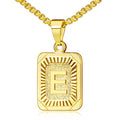 JSJOY Graduation Gifts 2026 Gold Initial Necklaces for Women Men Gold Letter Necklaces 26 Capital A-Z Letter Pendant Necklaces for Women Square Monogram Necklace for Her Initial Necklaces - color: Gold Letter E