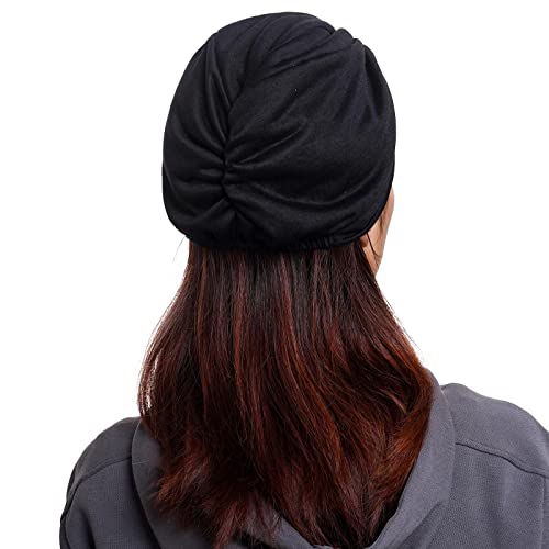 hoyuwak Turbans for Women Satin Lined Hair Bonnet Head Wrap Scarf Cover Durag Headwear Beanie Hat for Sleeping Outing Decor