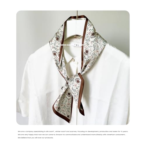 Hair Head Neck Bag Long Scarf Versatile Wrap for Women Soft & Lightweight for Everyday Chic - color: 43 Coffee Drop Shaped 3.7 X 38 Inch