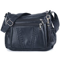 ELDA Crossbody Bags For Women Pocketbooks Soft PU Leather Purses and Handbags Multi Pocket Shoulder Bag - color: Black