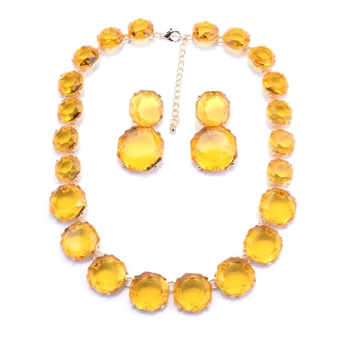 925 Sterling Silver Bib Necklace Transparent Polygon Resin Choker, Indian Ethnic Large Collar Big Bib Necklace, Black Chunky Rhinestone For Women Mrs Jewelry, Emerald Statement Colorful Beaded - color: bib necklace white