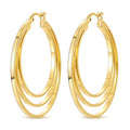 Parmuz 925 Sterling Silver Earrings Hoops for Women Ladies Simple Lightweight Twisted Medium Hoop Earrings With Cubic Zirconia Hypoallergenic Jewelry for Her - color: Gold 4