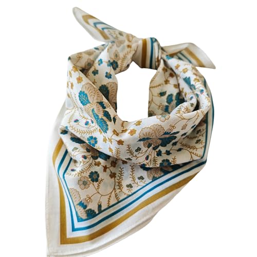 Single Pack Bandanas 60s Premium Cotton Soft Thin Handfeel Large Handkerchief for Men and Women - color: Abstract Floral