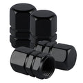 alpmosn Aluminum Tire Stem Valve Caps Wheel Valve Covers Car Dustproof Tire Cap Cover Accessories, Universal for SUV, Car, Bike and Motorcycle, Hexagon Shape (4PCS Black) - color: Black