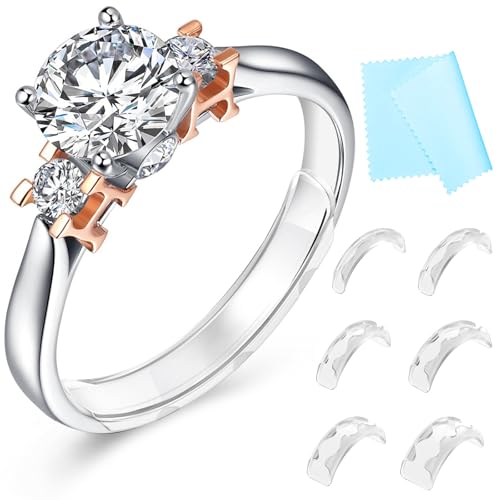 Haiou Ring Size Adjuster for Loose Rings - Clear Invisible Ring Guard, Spacer & Tightener | Sil. Resizer Extender - color: Clear 6 pack