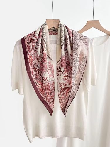 K-Elewon Women Medium Square Scarf Head Scarf Neck Scarf Hair Scarf Head Sleeping Wraps Bandana Scarfs for Women - color: V26