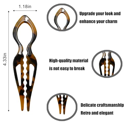 Prestige Hair Pins, 6PCS French Hair Pin for Women Girls, Double-Notch Locking Mechanism Anti-Loosening Hairpins, U-Shaped Hair Styling Pins Strong Hold Hair Fork for All Hair Types Wedding Prom(B) - color: B
