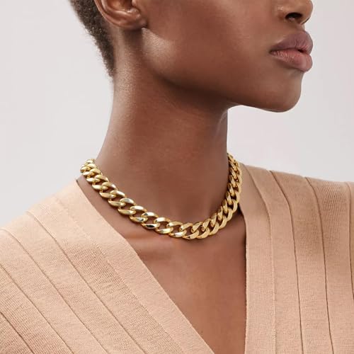 choice of all Chunky Gold Necklace Statement Necklace for Women Punk Chain Thick Gold Choker Jewelry Trendy Birthday Gifts - color: G:chunky necklace