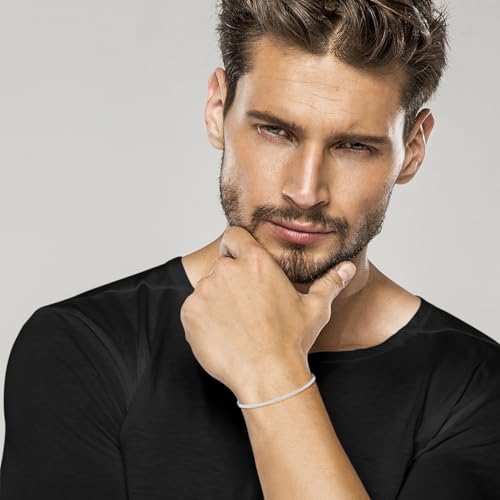 Miabella Italian Solid 925 Sterling Silver, 18K Yellow Gold Plated 2mm Domed Herringbone Snake Chain Link Bracelet for Women Men, Made in Italy - color: sterling silver, size: Length 7.5 inches